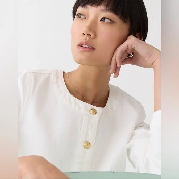 NWT LOUISA LADY JACKET FROM J. Crew. Cropped Button Jacket with Gold Buttons.6 - Picture 4 of 8